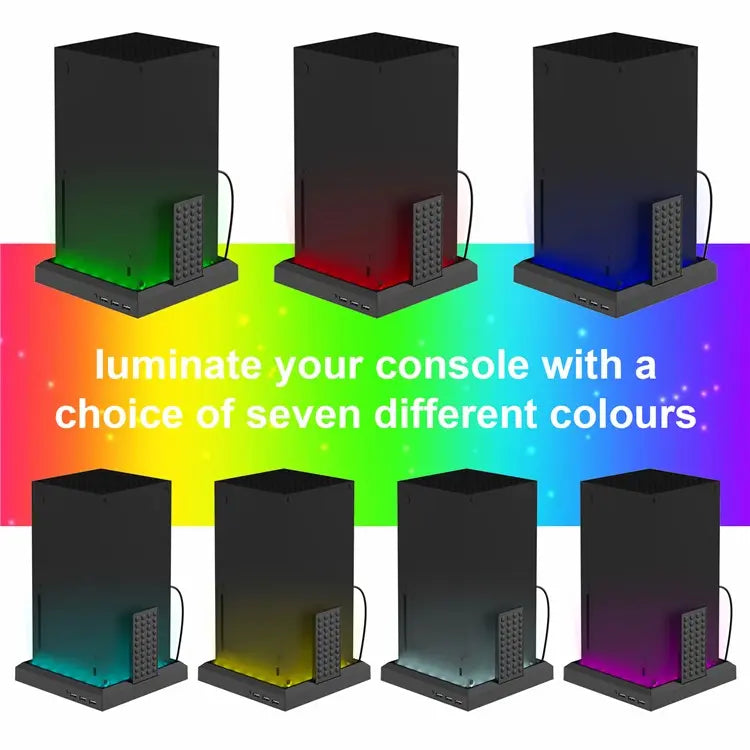 Load image into Gallery viewer, Xbox Series S / X Game Console Holder Stand With RGB Light & USB Hub - Polar Tech Australia