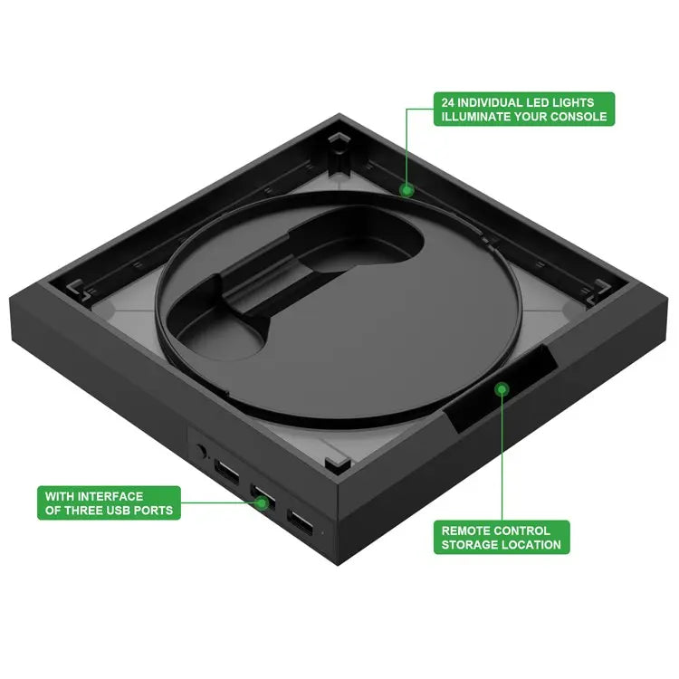 Load image into Gallery viewer, Xbox Series S / X Game Console Holder Stand With RGB Light & USB Hub - Polar Tech Australia