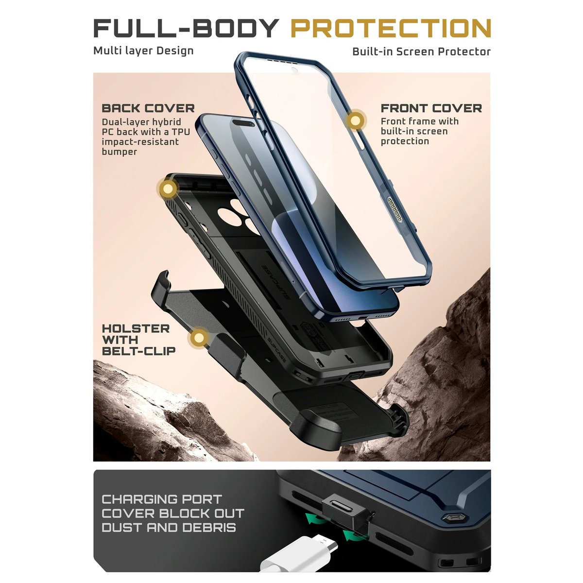 Apple iPhone 17/Pro/Pro Max - SUPCASE Military-Grade Full Body Heavy Duty Phone Case - i-Station Mobile Phone & Electronic Device Repair and Accessories