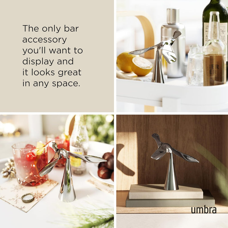 Load image into Gallery viewer, Tipsy Bottle Opener, Chrome, 5.12 x 5 x 4.5 Inch Artistic Flying Bird Sculpture Gaming Room - i-Station Mobile Phone & Electronic Device Repair and Accessories
