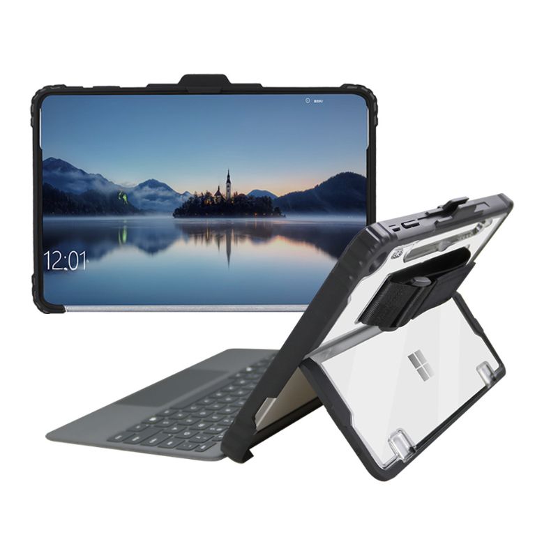 Load image into Gallery viewer, Microsoft Surface Pro 12 (2025) - Transparent Rugged Hard Shell Cover Case With Hand & Shoulder Strap - i-Station Mobile Phone & Electronic Device Repair and Accessories