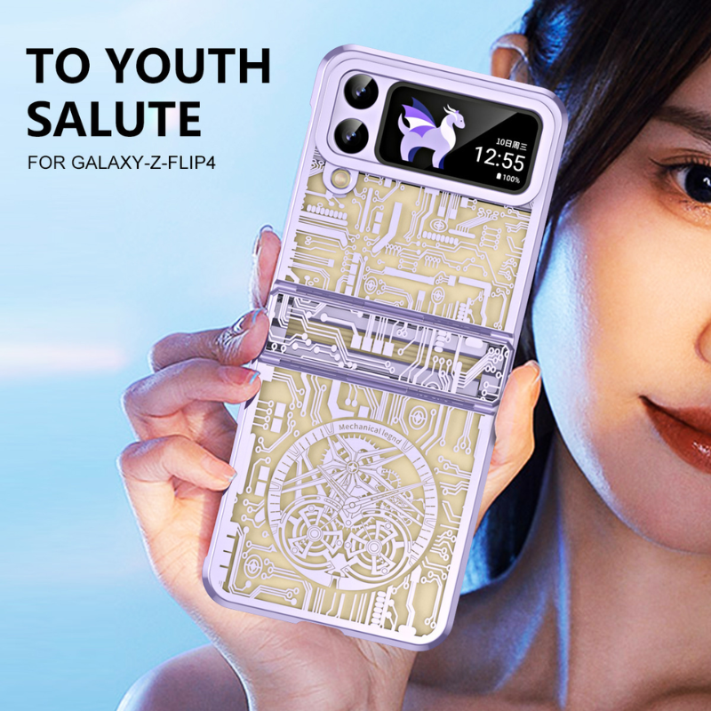 Load image into Gallery viewer, Samsung Galaxy Z Flip 6 SM-F741 Mechanical Electroplated Flat Hinge Shockproof Fashion-Forward Series Case - i-Station Mobile Phone & Electronic Device Repair and Accessories