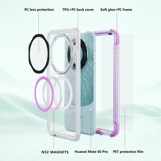 Huawei Mate 60 Pro - Redpepper Full Covered Waterproof Heavy Duty Tough Armor Case - i-Station Mobile Phone & Electronic Device Repair and Accessories