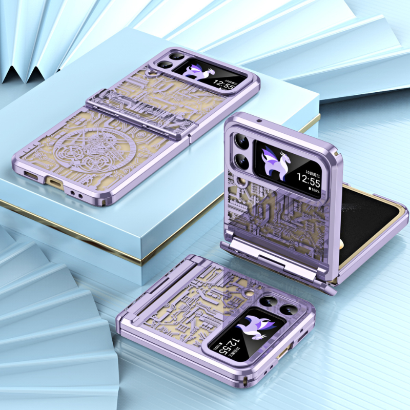 Load image into Gallery viewer, Samsung Galaxy Z Flip 6 SM-F741 Mechanical Electroplated Flat Hinge Shockproof Fashion-Forward Series Case - i-Station Mobile Phone & Electronic Device Repair and Accessories