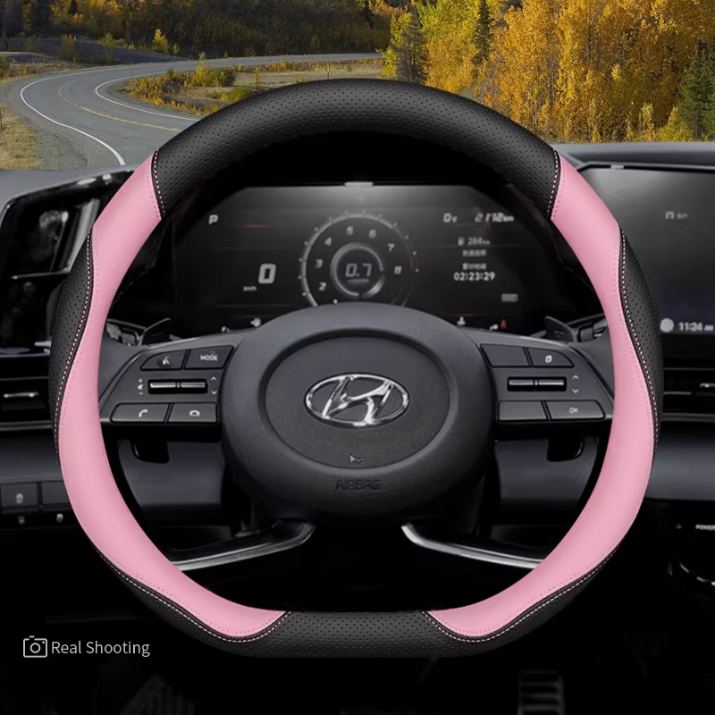 Load image into Gallery viewer, Hyundai Premium Nappa Leather Breathable Ultra-Thin Non-Slip Steering Wheel Cover For Elantra 7th Gen, Mistra, Lafesta, Tucson L, Custo, Mocha, ix35 - i-Station Mobile Phone & Electronic Device Repair and Accessories