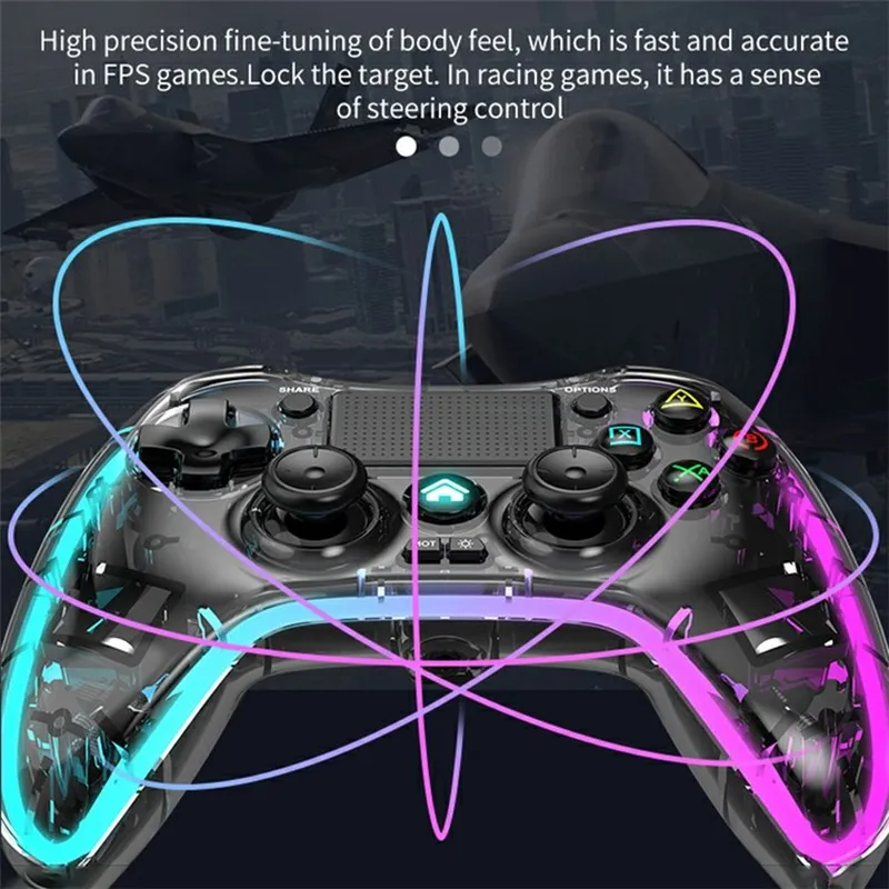 Load image into Gallery viewer, Nintendo Switch PS4 Game Consoles P05 Transparent Wireless Controller Bluetooth Handle Portable Gamepad with RGB Lights - Polar Tech Australia