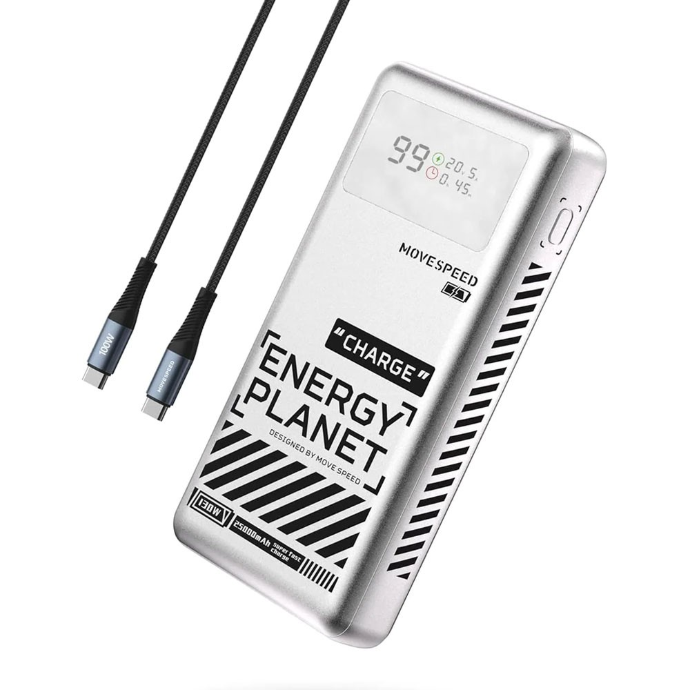 MOVE SPEED Laptop Power Bank 25000mAh 130W (YSPBM25)-Silver - i-Station Mobile Phone & Electronic Device Repair and Accessories