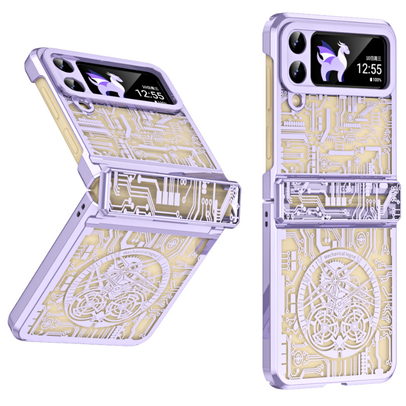 Samsung Galaxy Z Flip 6 SM-F741 Mechanical Electroplated Flat Hinge Shockproof Fashion-Forward Series Case - i-Station Mobile Phone & Electronic Device Repair and Accessories