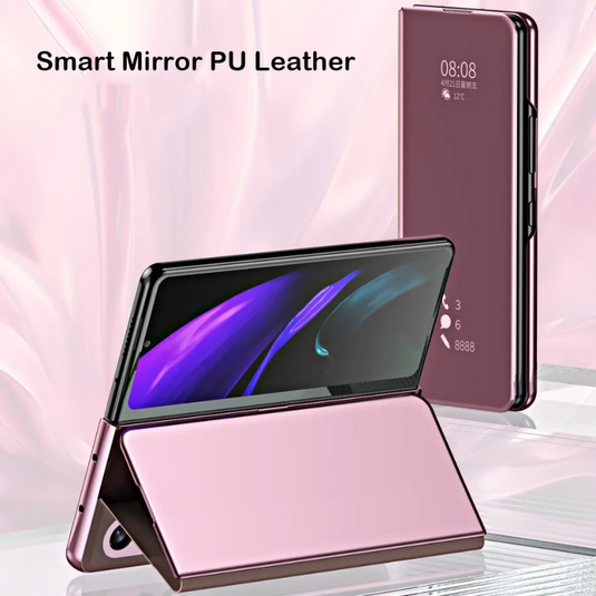 Samsung Galaxy Z Fold 6 SM-F956 PU Leather Visible Mirror Flip Shockproof Essentials Series Case - i-Station Mobile Phone & Electronic Device Repair and Accessories
