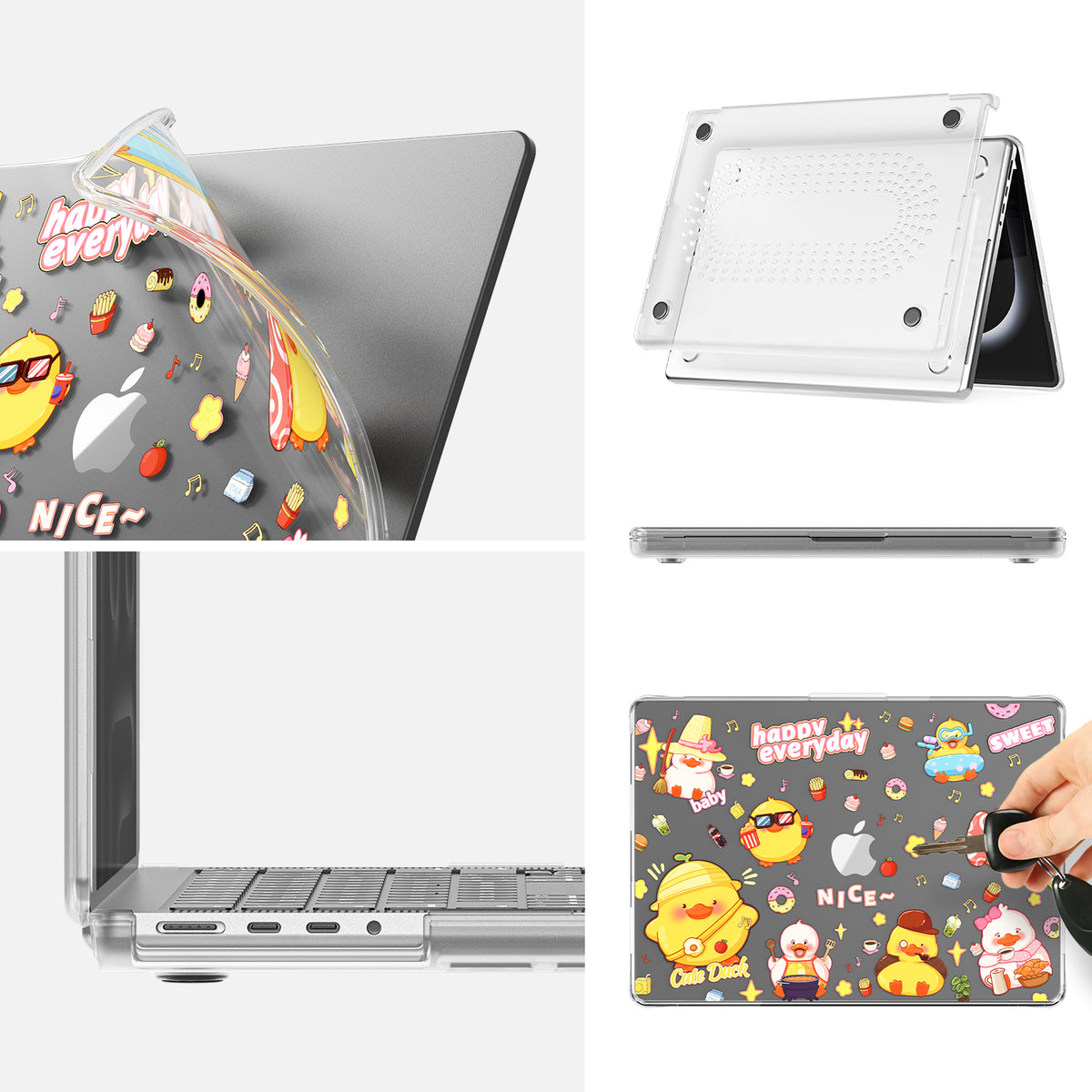 MacBook Air 13.6" 2025 (A3240) M4 - Cute Cartoon Transparent Shockproof & Slim Case - i-Station Mobile Phone & Electronic Device Repair and Accessories