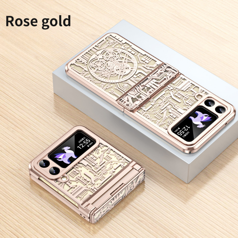 Samsung Galaxy Z Flip 6 SM-F741 Mechanical Electroplated Flat Hinge Shockproof Fashion-Forward Series Case - i-Station Mobile Phone & Electronic Device Repair and Accessories