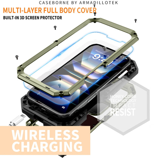 Apple iPhone 16/Pro/Plus/Max - R-JUST Sliding Camera IP54 Life Waterproof Holder Phone Case - i-Station Mobile Phone & Electronic Device Repair and Accessories