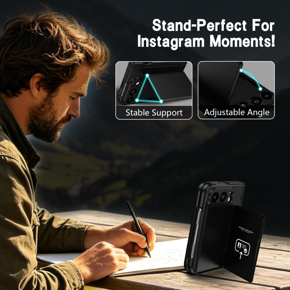 Apple iPhone Duo - Card Bag Holder Hinge Integrated Film Phone Case, with Pen - Polar Tech Australia