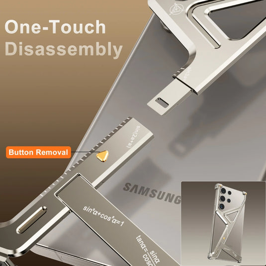 Samsung Galaxy S24 Ultra 5G(SM-S928) - Geometric Style Metal Stand Phone Case - i-Station Mobile Phone & Electronic Device Repair and Accessories