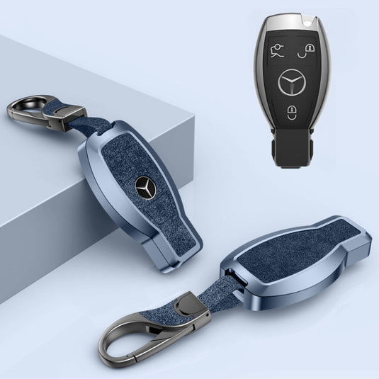 Mercedes Benz Aluminum Alloy Leather Car Key Fob Protection Case Cover For Benz A, C, E, S, G-Class, GLA, GLB, GLC, GLE, GLS, CLA, CLS, EQC - i-Station Mobile Phone & Electronic Device Repair and Accessories