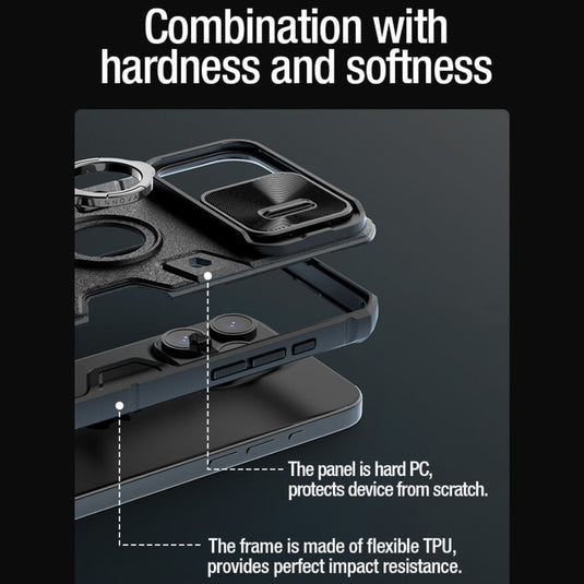 Apple iPhone 15 Pro/Max - NILLKIN Shockproof CamShield Armor with Invisible Ring Holder Protective Case - i-Station Mobile Phone & Electronic Device Repair and Accessories