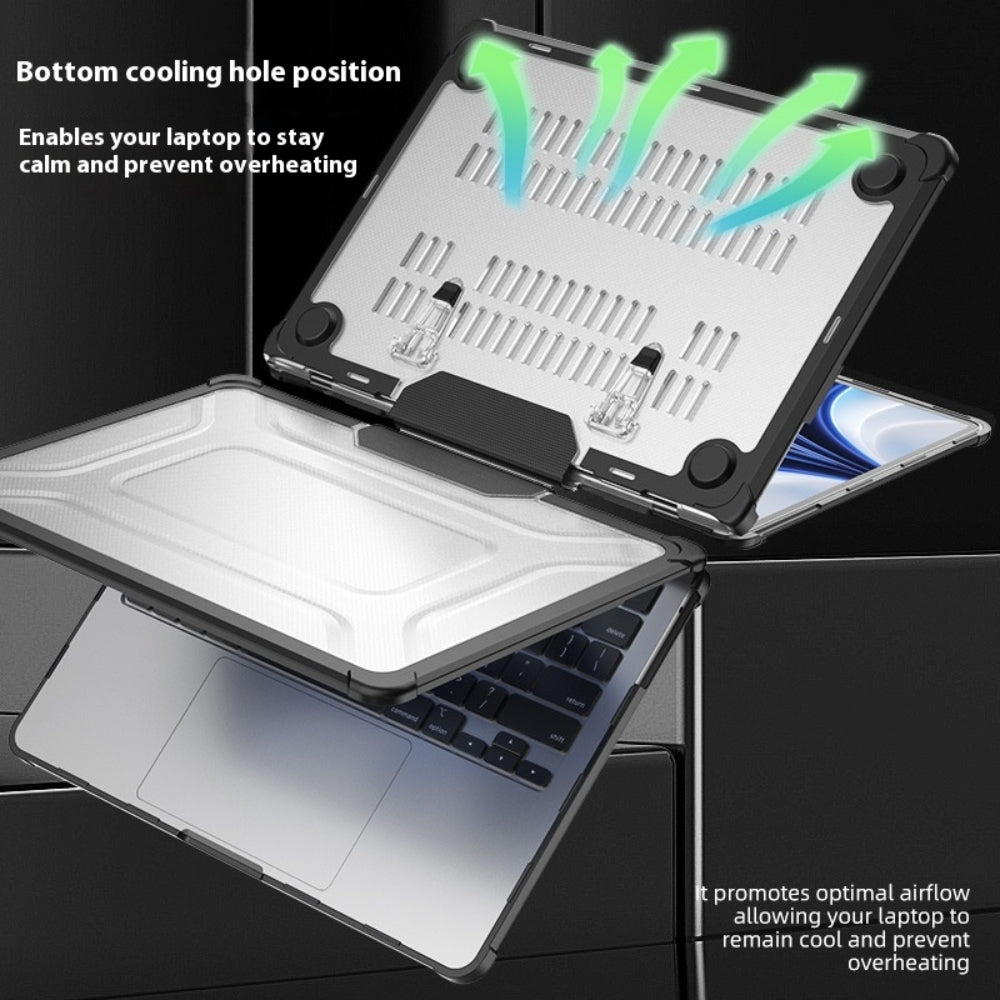 MacBook Air 15.3" M2 & M3 2023 & 2024 (A2941 & A3114) - Full Coverage Shockproof Foldable Stand Protective Case - i-Station Mobile Phone & Electronic Device Repair and Accessories