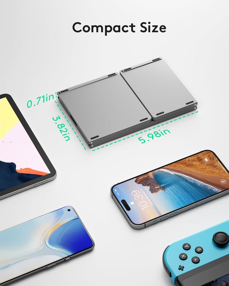 Load image into Gallery viewer, Foldable Bluetooth Keyboard with Touchpad Portable Wireless Keyboard , Rechargeable Full Size Ultra Slim Pocket Folding Keyboard for Android Windows iOS Tablet And Mobile Phone - i-Station Mobile Phone & Electronic Device Repair and Accessories