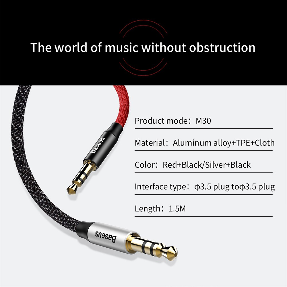 Baseus Yiven Audio Cable M30 1.5M - i-Station Mobile Phone & Electronic Device Repair and Accessories
