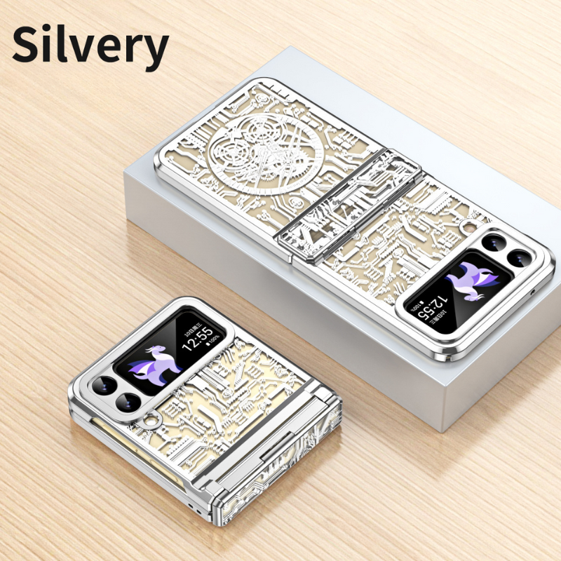 Samsung Galaxy Z Flip 6 SM-F741 Mechanical Electroplated Flat Hinge Shockproof Fashion-Forward Series Case - i-Station Mobile Phone & Electronic Device Repair and Accessories