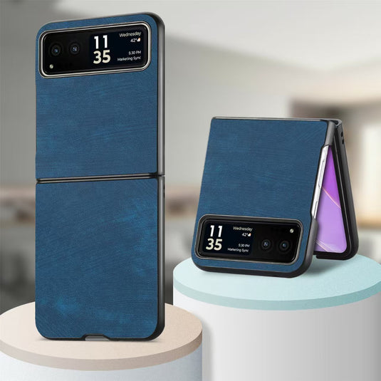 Motorola Moto Razr 40/Ultra PU Minimalist Flip Genuine Leather Series Case - i-Station Mobile Phone & Electronic Device Repair and Accessories