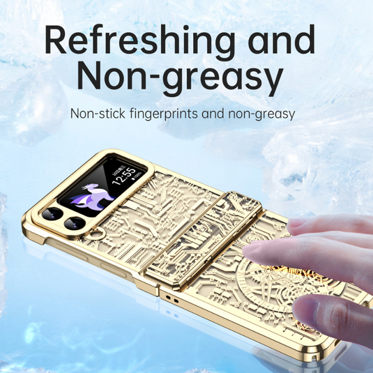 Samsung Galaxy Z Flip 6 SM-F741 Mechanical Electroplated Flat Hinge Shockproof Fashion-Forward Series Case - i-Station Mobile Phone & Electronic Device Repair and Accessories