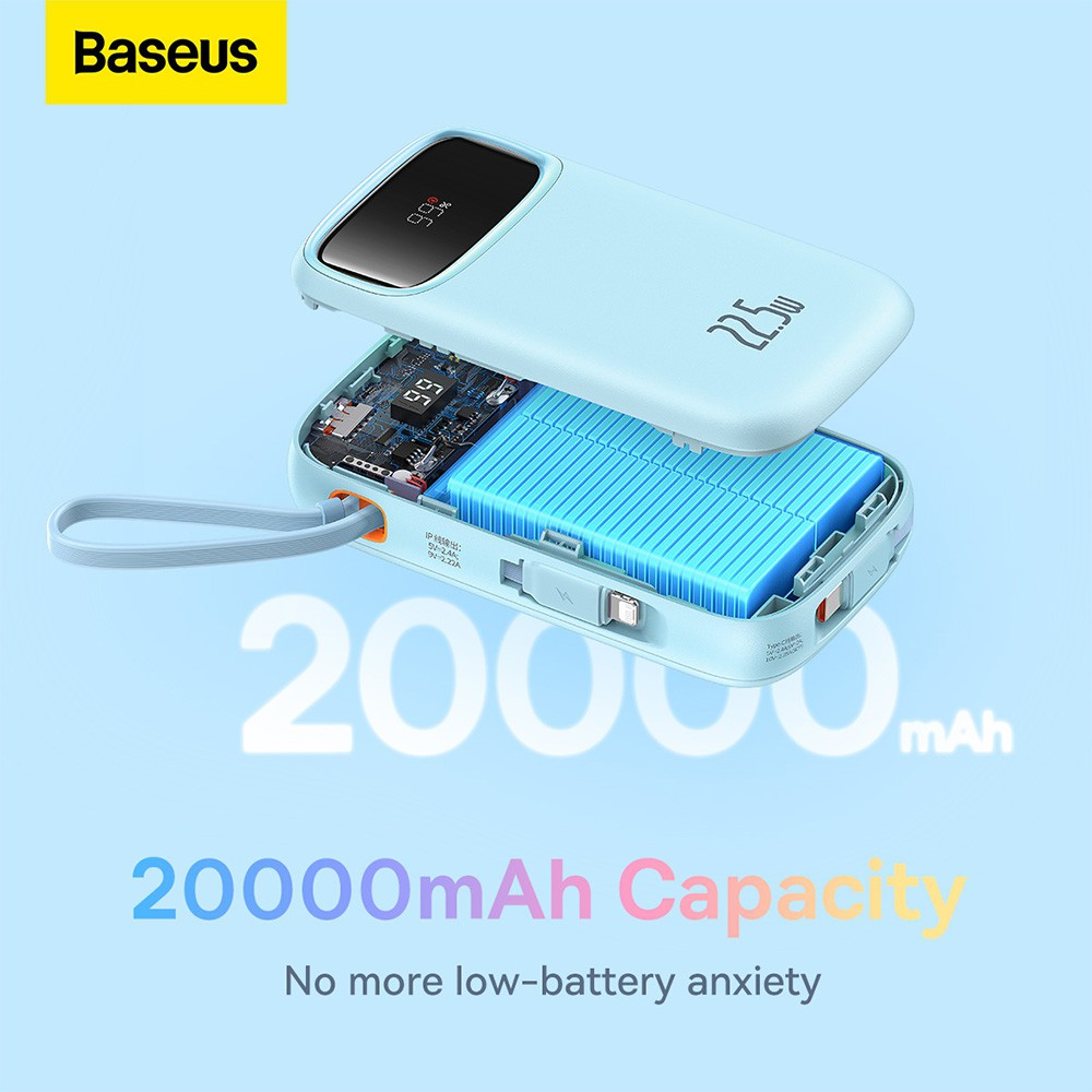 Baseus Qpow2 Dual-Cable Digital Display Fast Charge Power Bank 10000mAh 22.5W - i-Station Mobile Phone & Electronic Device Repair and Accessories