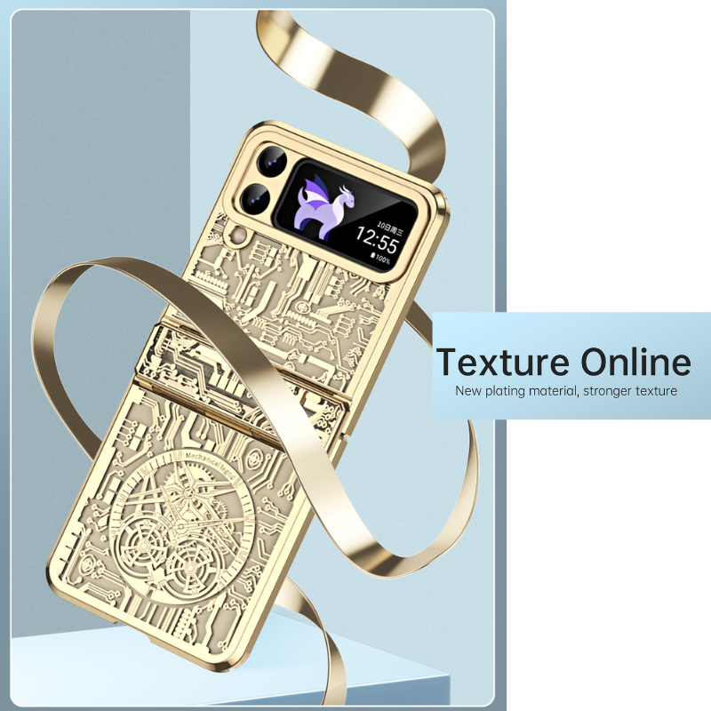 Samsung Galaxy Z Flip 6 SM-F741 Mechanical Electroplated Flat Hinge Shockproof Fashion-Forward Series Case - i-Station Mobile Phone & Electronic Device Repair and Accessories