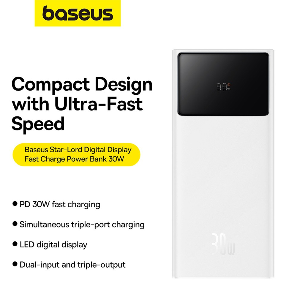 Baseus Star-Lord Digital Display Fast Charging Power Bank 20000mAh 30W - i-Station Mobile Phone & Electronic Device Repair and Accessories
