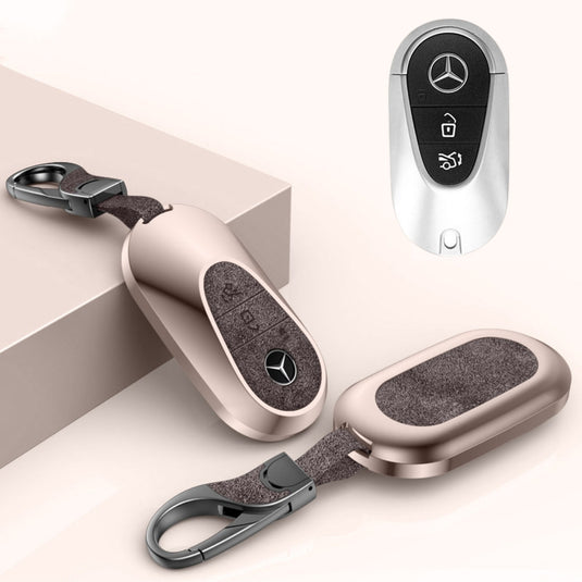Mercedes Benz Aluminum Alloy Leather Car Key Fob Protection Case Cover For Benz A, C, E, S, G-Class, GLA, GLB, GLC, GLE, GLS, CLA, CLS, EQC - i-Station Mobile Phone & Electronic Device Repair and Accessories