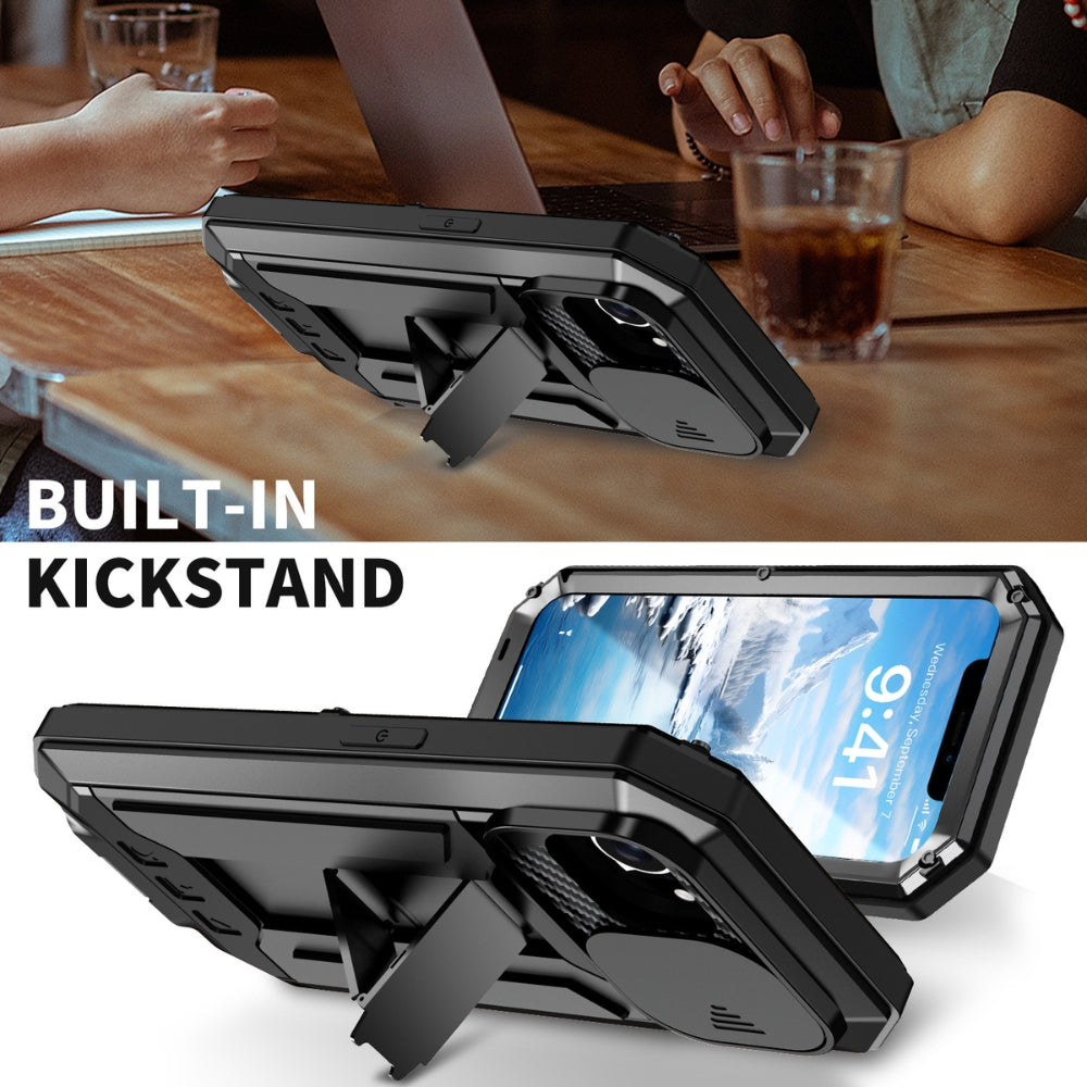 Apple iPhone 16e - R-JUST Sliding Camera IP54 Life Waterproof Holder Phone Case - i-Station Mobile Phone & Electronic Device Repair and Accessories