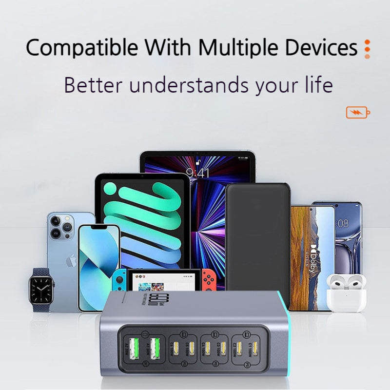Load image into Gallery viewer, 660W GaN Smart Multi-Port Charger Tower with Colorful Lights - i-Station Mobile Phone & Electronic Device Repair and Accessories