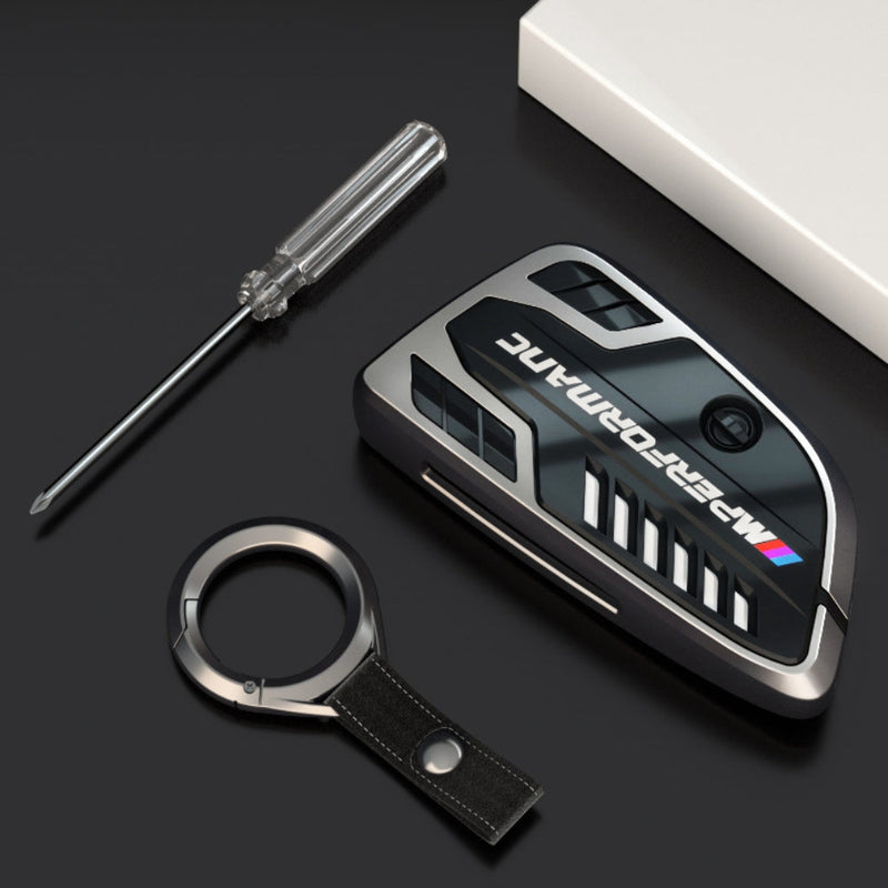 Load image into Gallery viewer, BMW Carbon Fiber Metal Protective Car Key Fob Case Cover For 1, 3, 4, 5, 6 Series, X3, X5, X6, X7 - i-Station Mobile Phone & Electronic Device Repair and Accessories