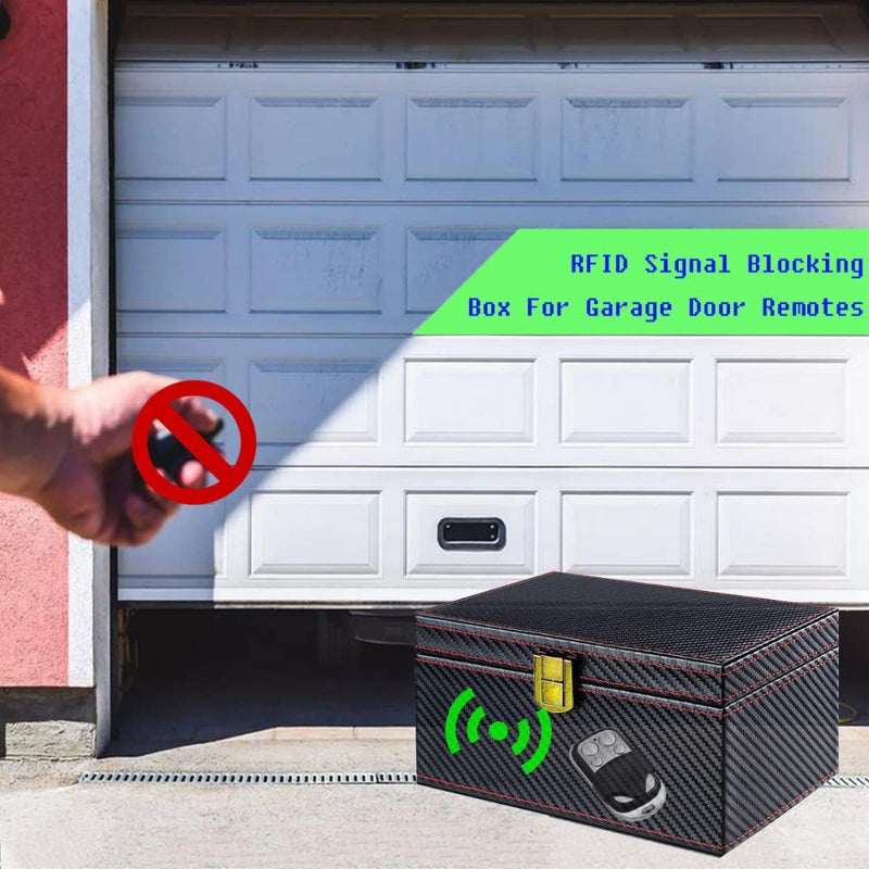Load image into Gallery viewer, Car Key Carbon Fiber Pattern Leather Signal Blocking Box - i-Station Mobile Phone & Electronic Device Repair and Accessories