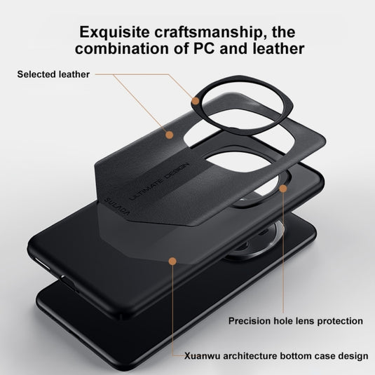 Honor Magic6/Pro - Splicing Plain Leather PC Shockproof Phone Case - i-Station Mobile Phone & Electronic Device Repair and Accessories