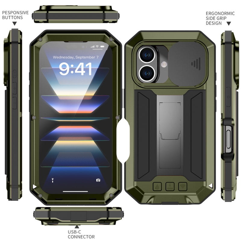 Load image into Gallery viewer, Apple iPhone 16/Pro/Plus/Max - R-JUST Sliding Camera IP54 Life Waterproof Holder Phone Case - i-Station Mobile Phone & Electronic Device Repair and Accessories