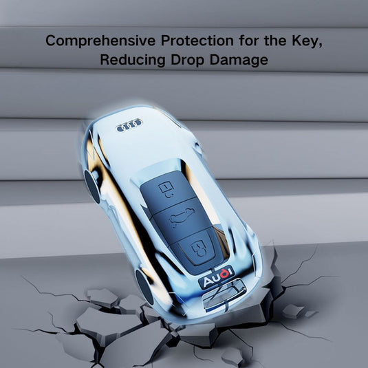 Audi Zinc Alloy Silicone Car Key Fob Case Cover For A3, A4, A5, A6, A8, Q2, Q5, Q7, Q8, e-tron - i-Station Mobile Phone & Electronic Device Repair and Accessories