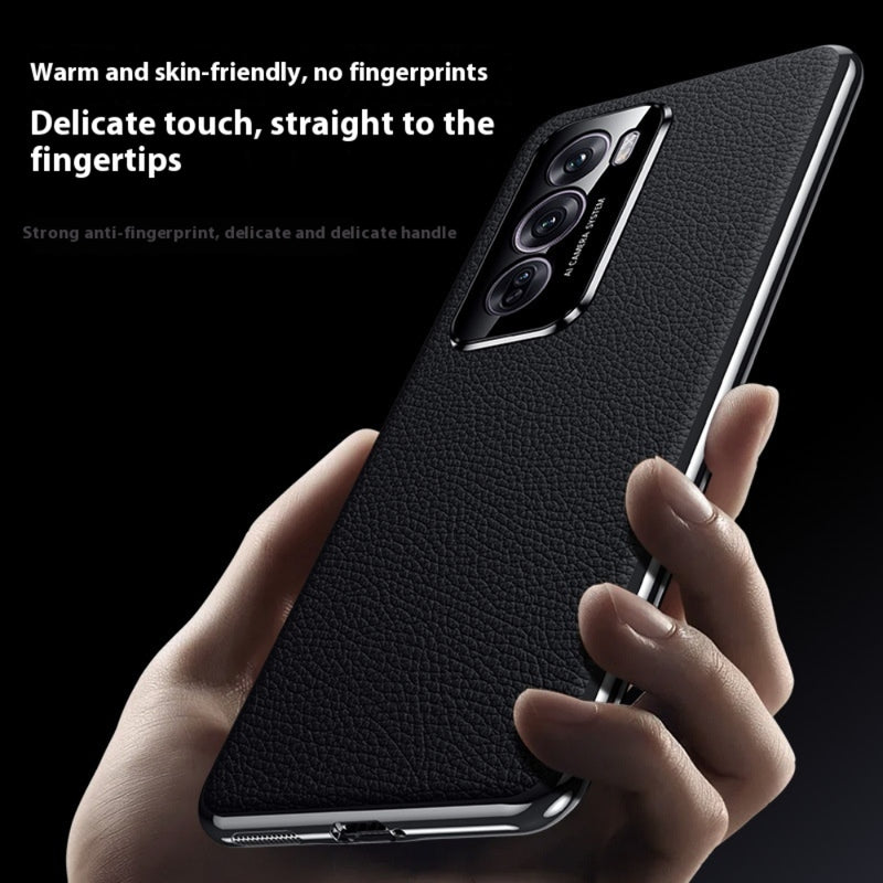 Load image into Gallery viewer, OPPO Reno13 / Pro - Electroplated Full Cover Genuine Leather Business Phone Case - i-Station Mobile Phone & Electronic Device Repair and Accessories