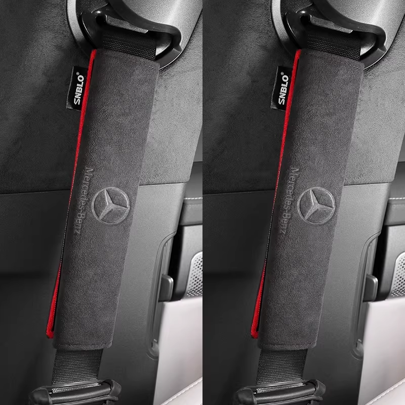 Load image into Gallery viewer, Mercedes-Benz Car Interior Accessory Suede Seat Belt Shoulder Pad for GLC, GLB, GLA, AMG, C-Class