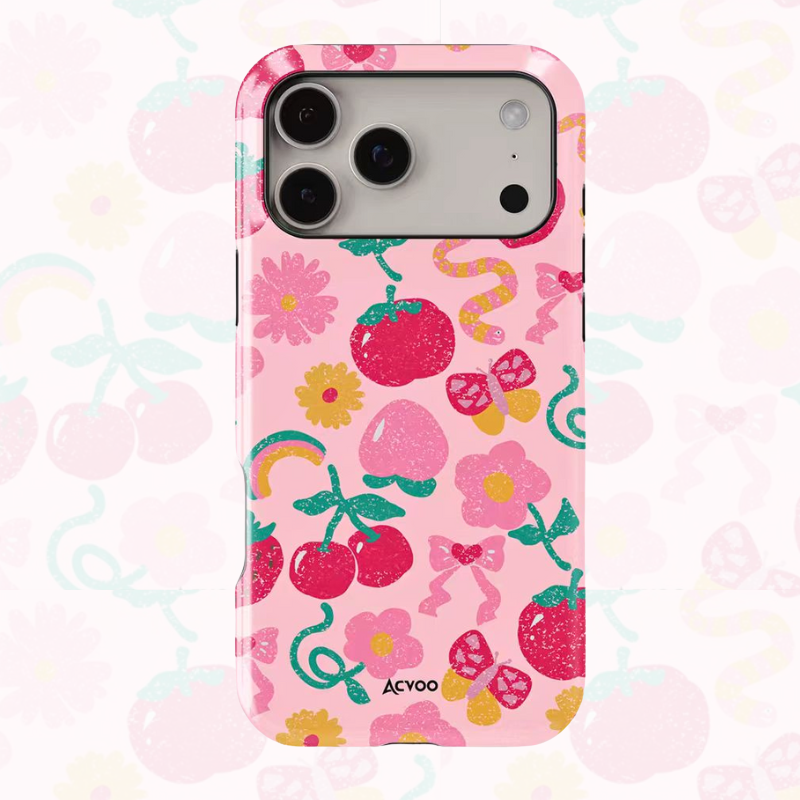 Apple iPhone 17/Air/Pro/Max - Cherry Double-Layer Shockproof Case - i-Station Mobile Phone & Electronic Device Repair and Accessories