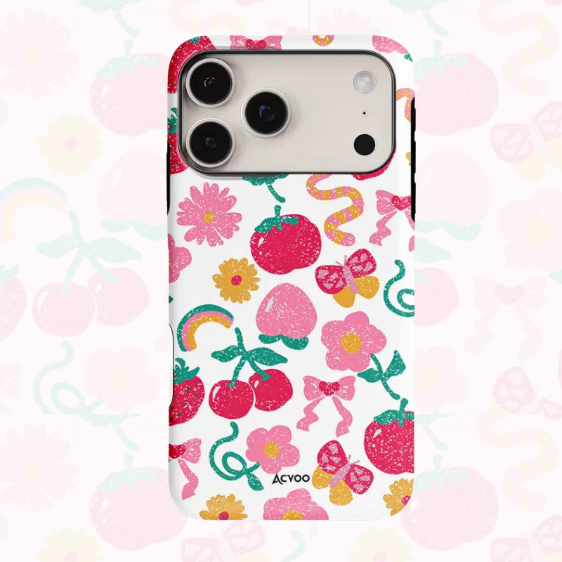 Apple iPhone 17/Air/Pro/Max - Cherry Double-Layer Shockproof Case - i-Station Mobile Phone & Electronic Device Repair and Accessories