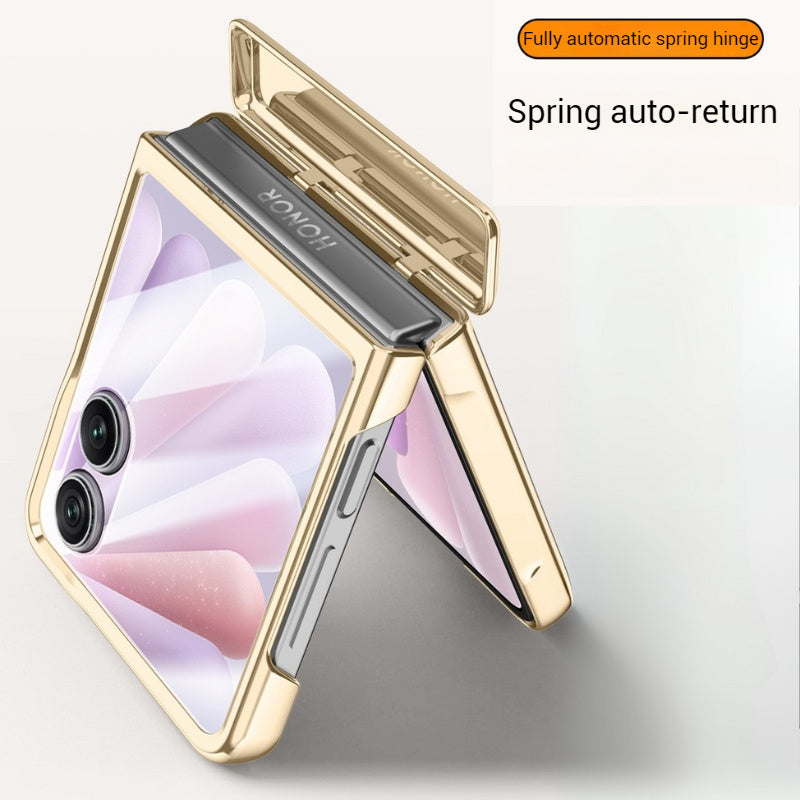 Load image into Gallery viewer, Honor Magic V Flip 2 Electroplated Chain Shockproof Plain Leather Essentials Series Case With Screen Protector - i-Station Mobile Phone & Electronic Device Repair and Accessories