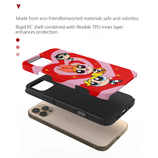 Apple iPhone 17/Air/Pro/Max - Powerpuff Girls Shockproof Protective Case