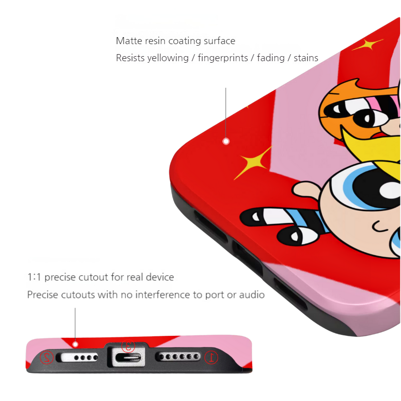 Apple iPhone 17/Air/Pro/Max - Powerpuff Girls Shockproof Protective Case - i-Station Mobile Phone & Electronic Device Repair and Accessories