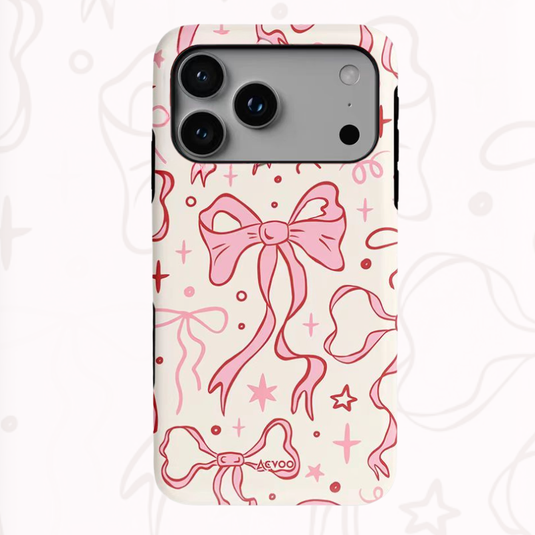 Apple iPhone 17/Air/Pro/Max - Cute Ribbon Bow Full-Cover Protective Phone Case