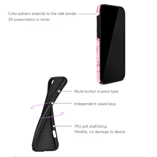 Apple iPhone 17/Air/Pro/Max - Cute Ribbon Bow Full-Cover Protective Phone Case