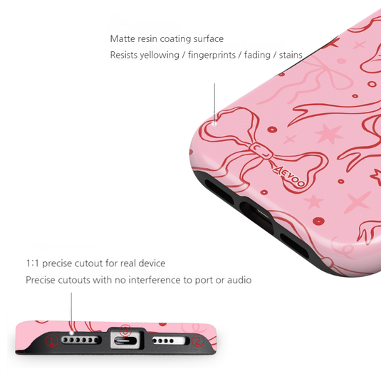 Apple iPhone 17/Air/Pro/Max - Cute Ribbon Bow Full-Cover Protective Phone Case