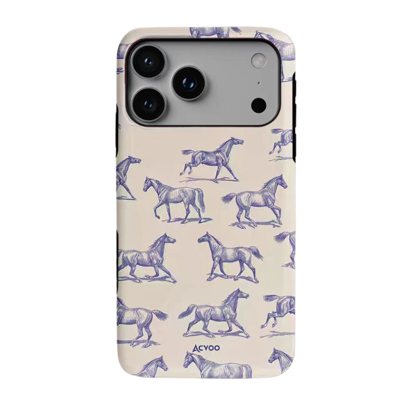 Load image into Gallery viewer, Apple iPhone 17/Air/Pro/Max - Retro Mustang Creative Shockproof Phone Case