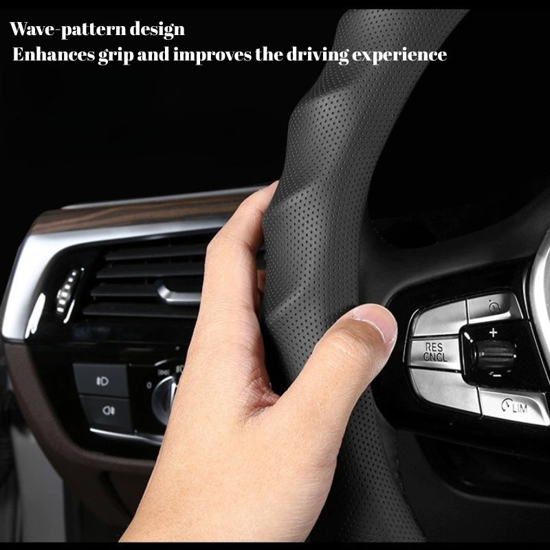 Load image into Gallery viewer, BMW X4 Breathable Anti-Slip Wave-Texture Leather Steering Wheel Cover