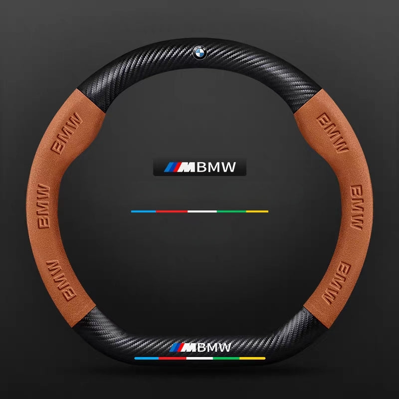 Load image into Gallery viewer, BMW iX3/4/5/6 Luxury Carbon Fiber Leather Steering Wheel Cover – Soft Suede Touch, Enhanced Grip & Steering Wheel Protection